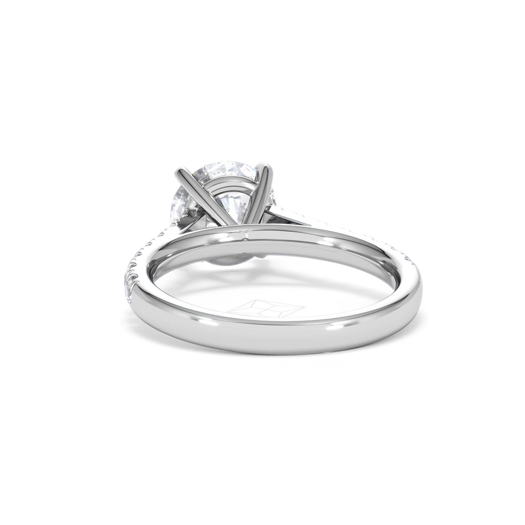 Natalia Lab Diamond Engagement Side Stone Ring Platinum 2.50CT F/VS1