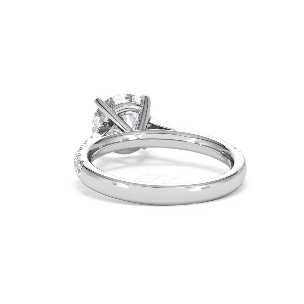 Natalia Lab Diamond Engagement Side Stone Ring Platinum 2.50CT F/VS1