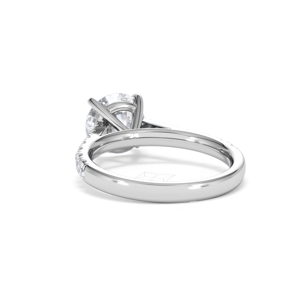 Natalia Lab Diamond Engagement Side Stone Ring Platinum 2.50CT F/VS1