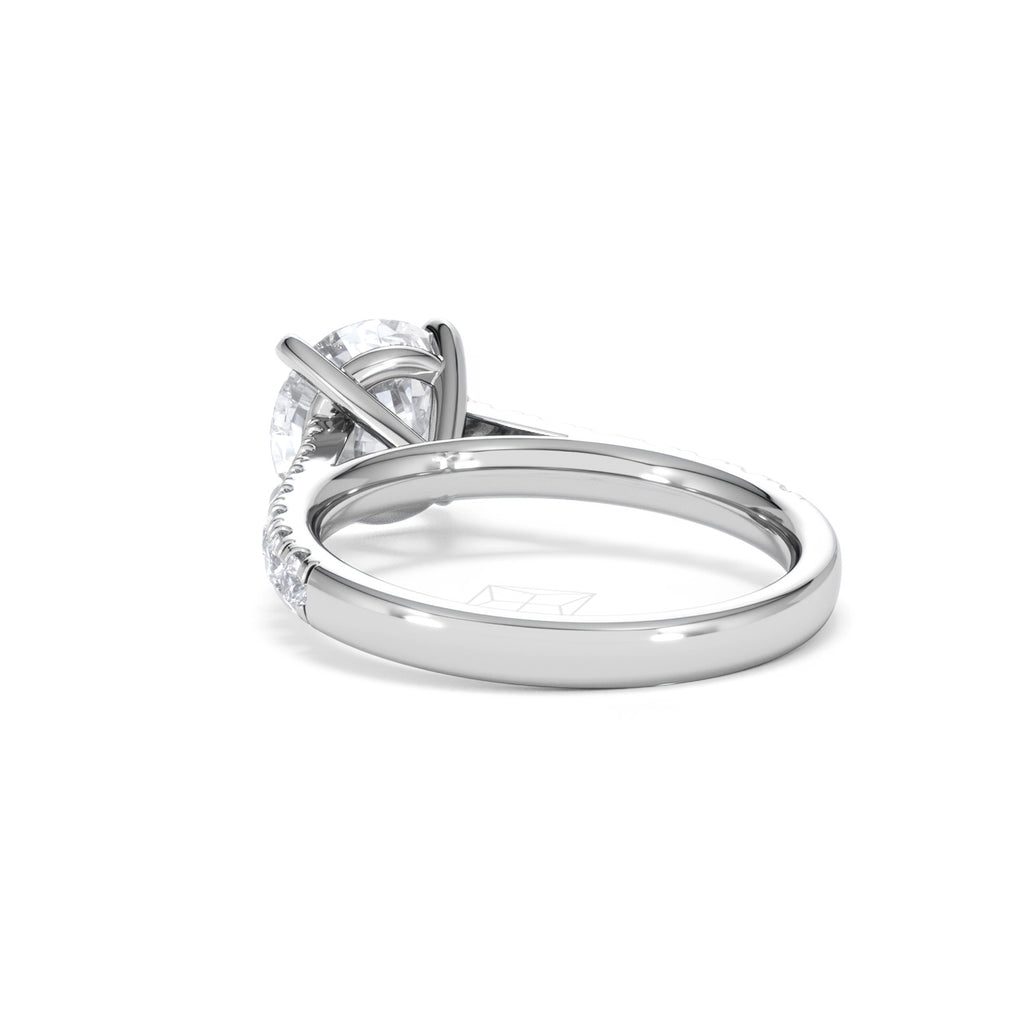 Natalia Lab Diamond Engagement Side Stone Ring Platinum 2.50CT F/VS1