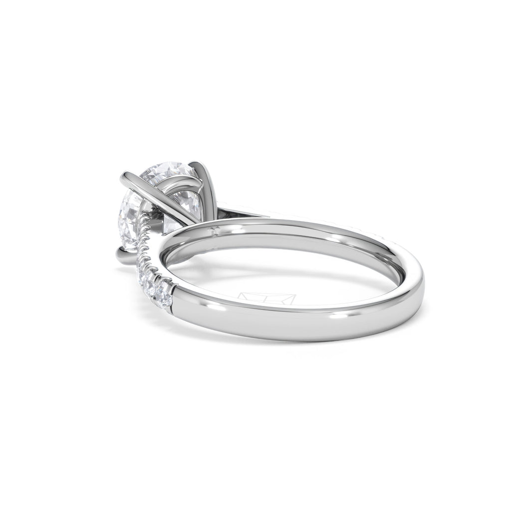 Natalia Lab Diamond Engagement Side Stone Ring Platinum 2.50CT F/VS1