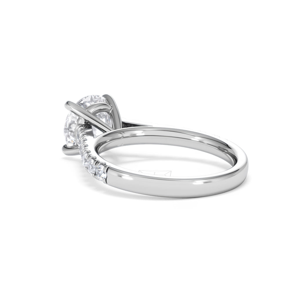 Natalia Lab Diamond Engagement Side Stone Ring Platinum 2.50CT F/VS1