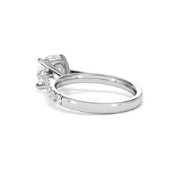 Natalia Lab Diamond Engagement Side Stone Ring Platinum 2.50CT F/VS1