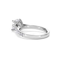 Natalia Lab Diamond Engagement Side Stone Ring Platinum 2.50CT F/VS1