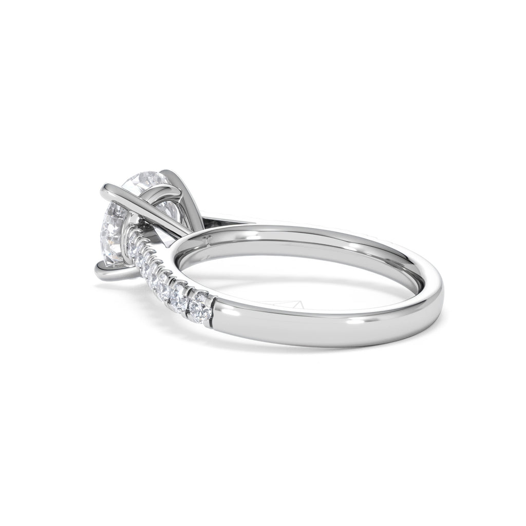 Natalia Lab Diamond Engagement Side Stone Ring Platinum 2.50CT F/VS1