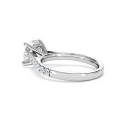 Natalia Lab Diamond Engagement Side Stone Ring Platinum 2.50CT F/VS1