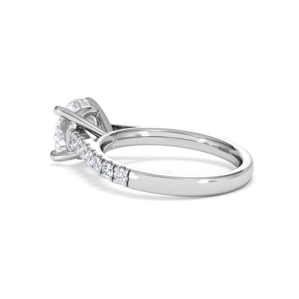 Natalia Lab Diamond Engagement Side Stone Ring Platinum 2.50CT F/VS1