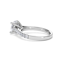 Natalia Lab Diamond Engagement Side Stone Ring Platinum 2.50CT F/VS1