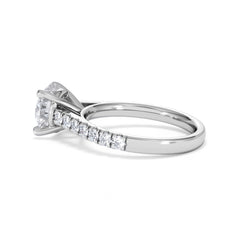 Natalia Lab Diamond Engagement Side Stone Ring Platinum 2.50CT F/VS1