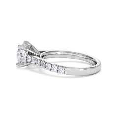 Natalia Lab Diamond Engagement Side Stone Ring Platinum 2.50CT F/VS1