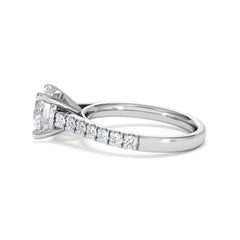 Natalia Lab Diamond Engagement Side Stone Ring Platinum 2.50CT F/VS1