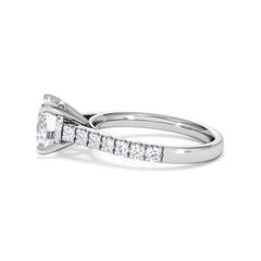 Natalia Lab Diamond Engagement Side Stone Ring Platinum 2.50CT F/VS1