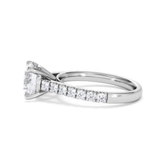 Natalia Lab Diamond Engagement Side Stone Ring Platinum 2.50CT F/VS1