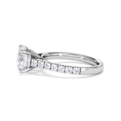 Natalia Lab Diamond Engagement Side Stone Ring Platinum 2.50CT F/VS1