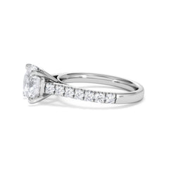 Natalia Lab Diamond Engagement Side Stone Ring Platinum 2.50CT F/VS1