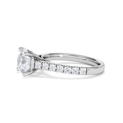 Natalia Lab Diamond Engagement Side Stone Ring Platinum 2.50CT F/VS1