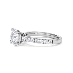 Natalia Lab Diamond Engagement Side Stone Ring Platinum 2.50CT F/VS1