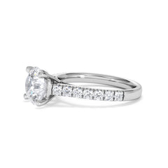 Natalia Lab Diamond Engagement Side Stone Ring Platinum 2.50CT F/VS1