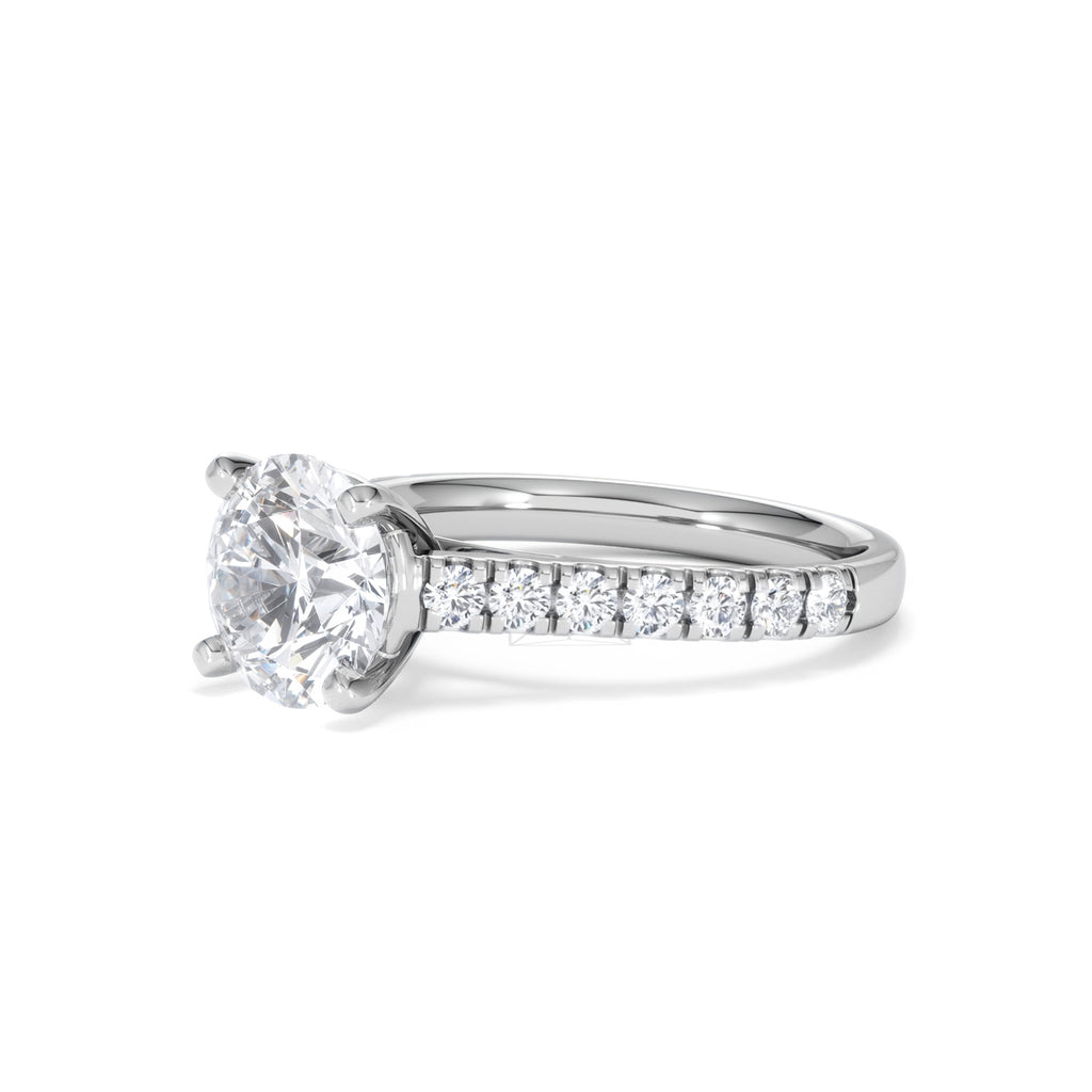 Natalia Lab Diamond Engagement Side Stone Ring Platinum 2.50CT F/VS1