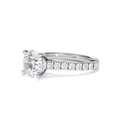 Natalia Lab Diamond Engagement Side Stone Ring Platinum 2.50CT F/VS1