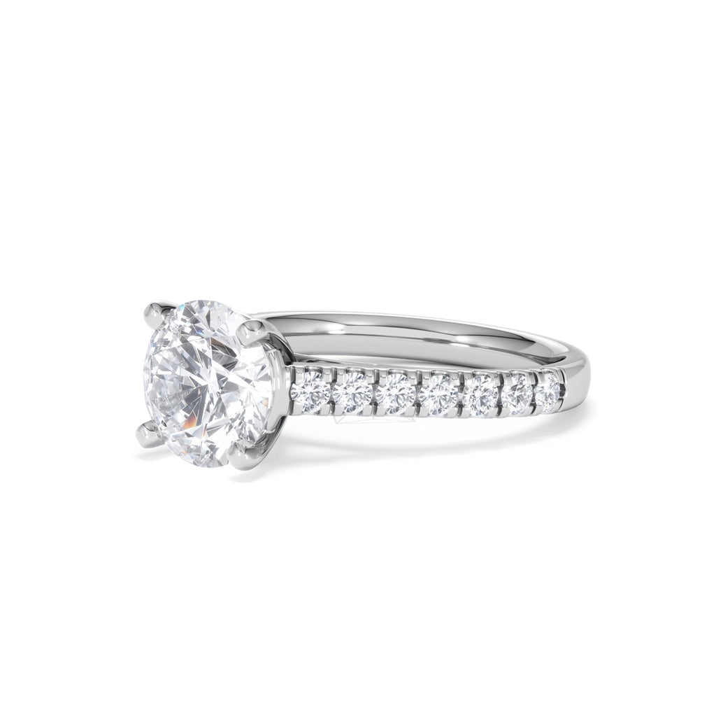 Natalia Lab Diamond Engagement Side Stone Ring Platinum 2.50CT F/VS1