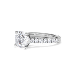 Natalia Lab Diamond Engagement Side Stone Ring Platinum 2.50CT F/VS1