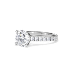 Natalia Lab Diamond Engagement Side Stone Ring Platinum 2.50CT F/VS1