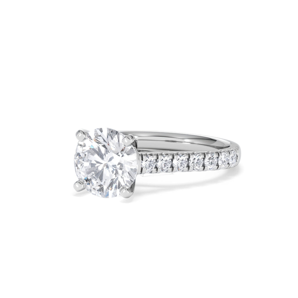 Natalia Lab Diamond Engagement Side Stone Ring Platinum 2.50CT F/VS1