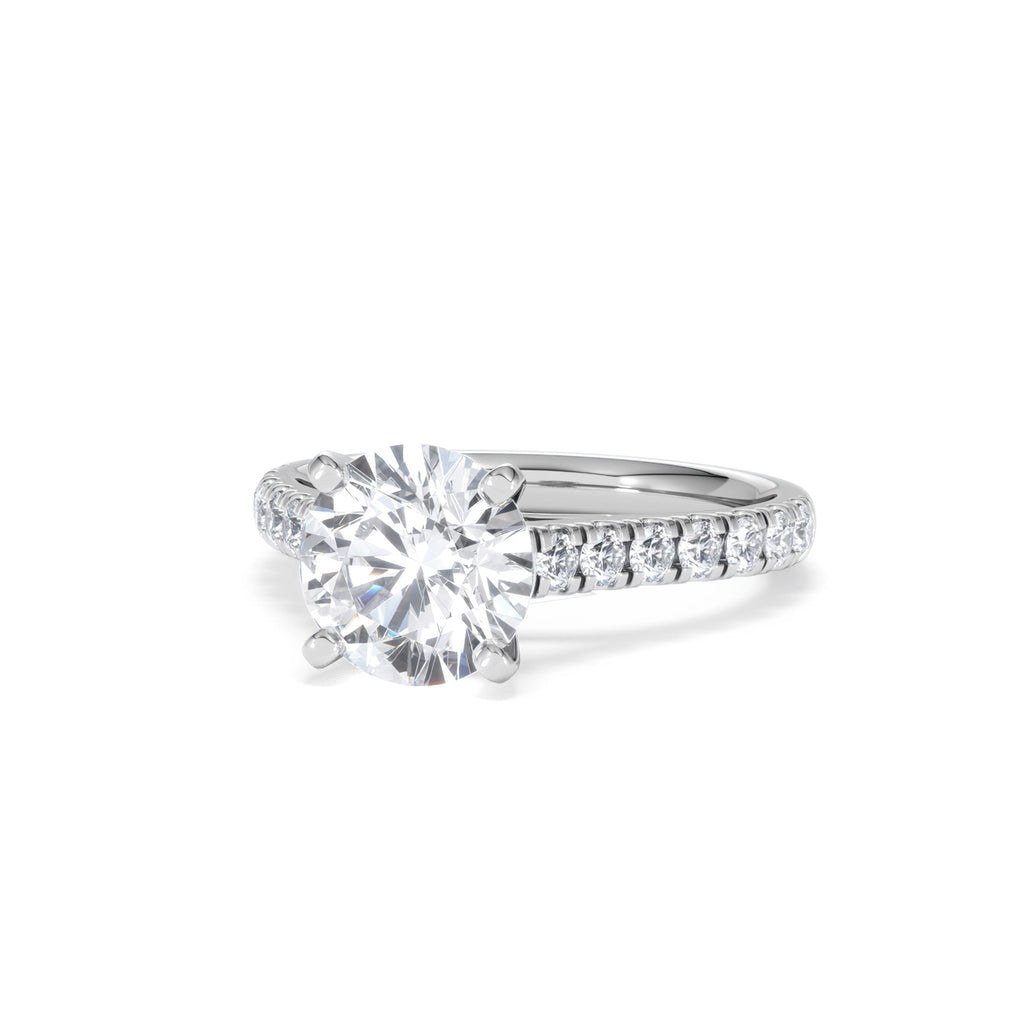 Natalia Lab Diamond Engagement Side Stone Ring Platinum 2.50CT F/VS1