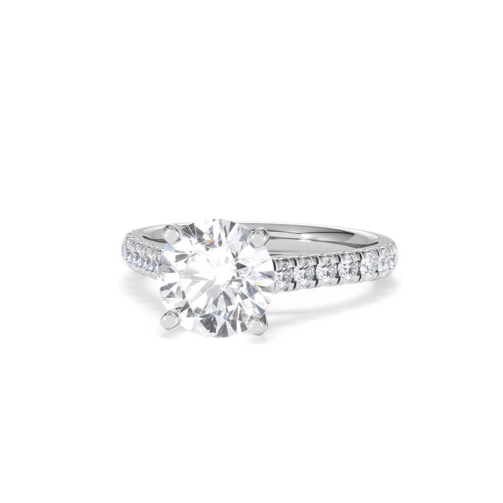 Natalia Lab Diamond Engagement Side Stone Ring Platinum 2.50CT F/VS1