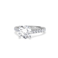 Natalia Lab Diamond Engagement Side Stone Ring Platinum 2.50CT F/VS1