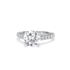 Natalia Lab Diamond Engagement Side Stone Ring Platinum 2.50CT F/VS1