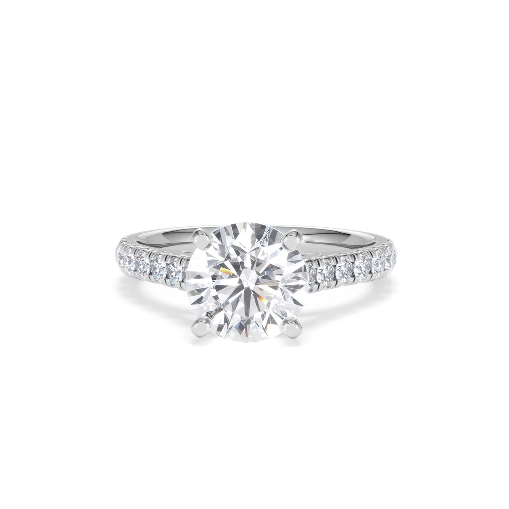 Natalia Lab Diamond Engagement Side Stone Ring Platinum 2.50CT F/VS1