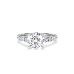 Natalia Lab Diamond Engagement Side Stone Ring Platinum 2.50CT F/VS1
