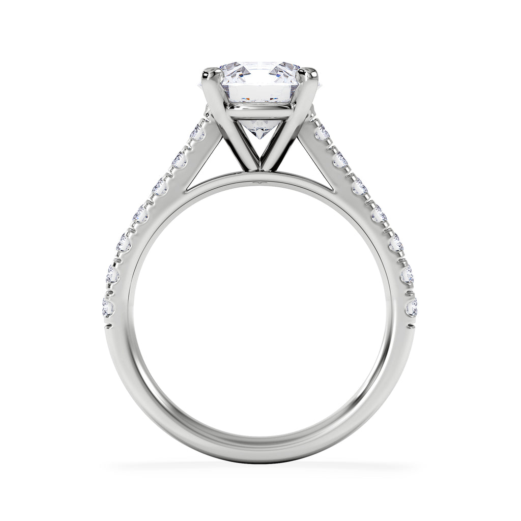 Natalia Lab Diamond Engagement Side Stone Ring Platinum 2.50CT F/VS1