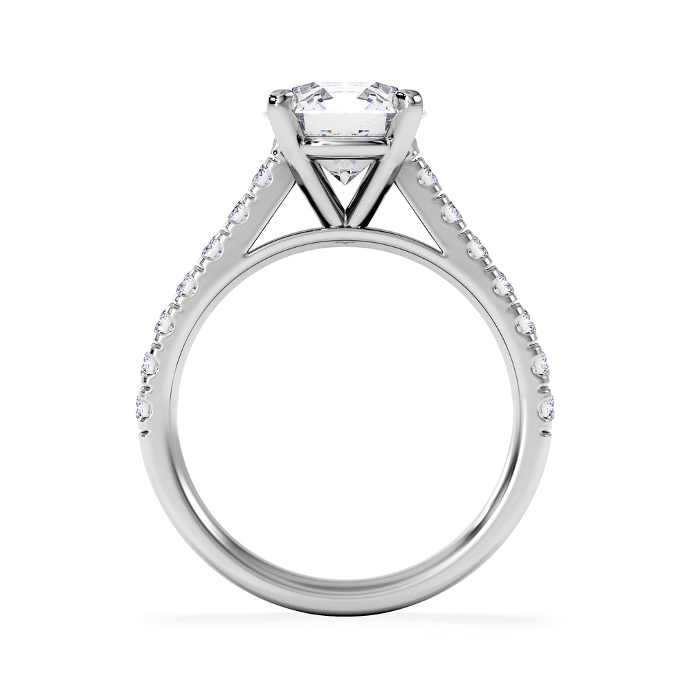 Natalia Lab Diamond Engagement Side Stone Ring 18KW Gold 2.50CT F/VS1