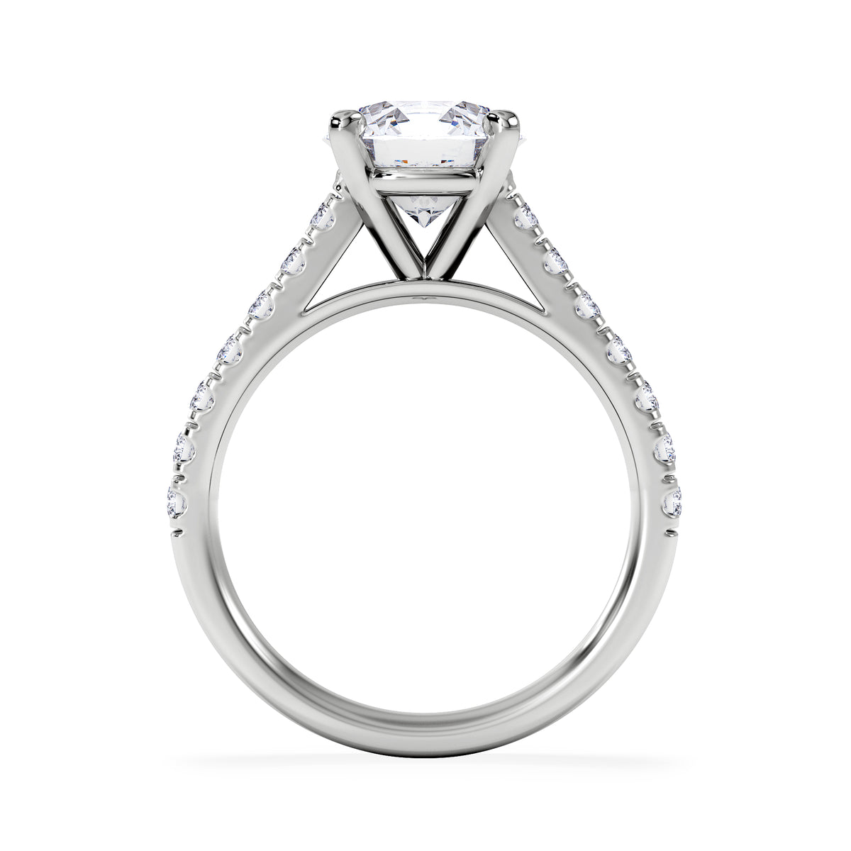 Natalia Lab Diamond Engagement Side Stone Ring 18KW Gold 2.50CT F/VS1