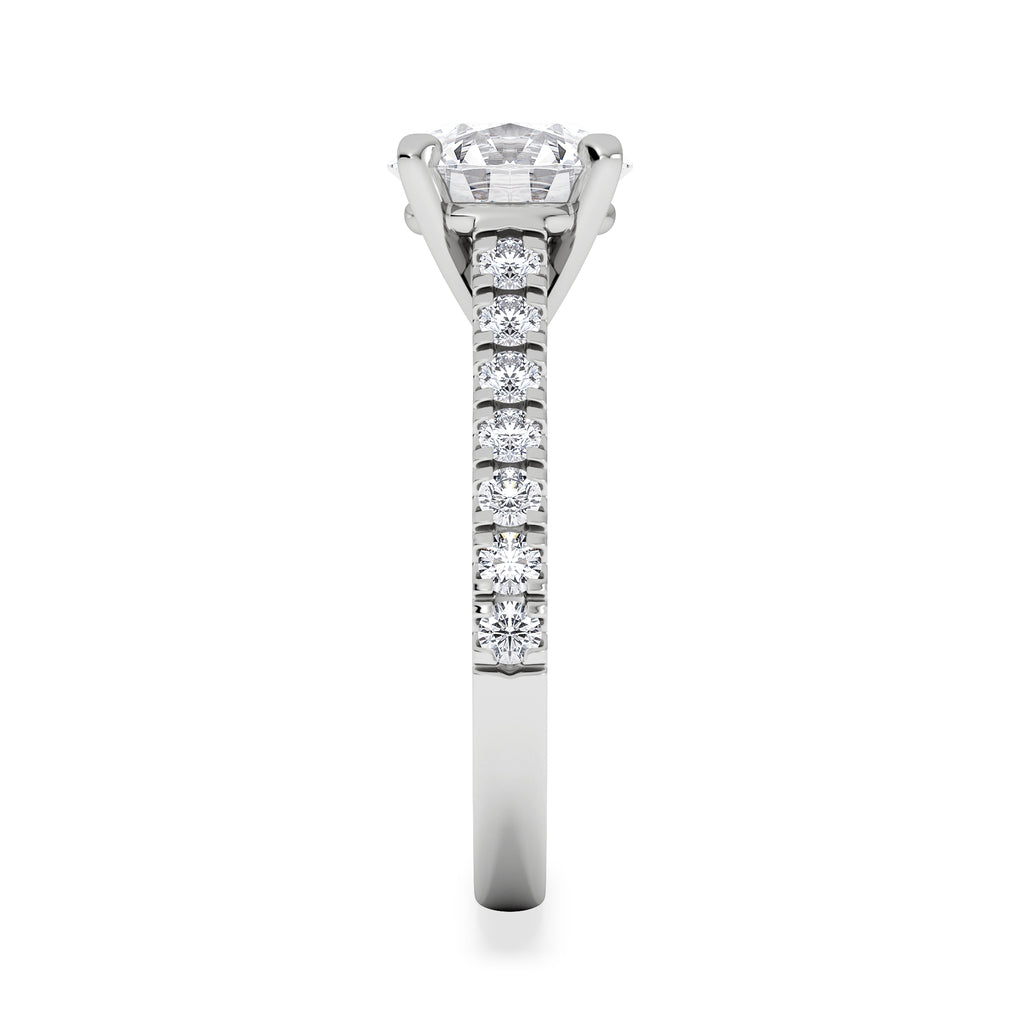 Natalia Lab Diamond Engagement Side Stone Ring Platinum 2.50CT F/VS1