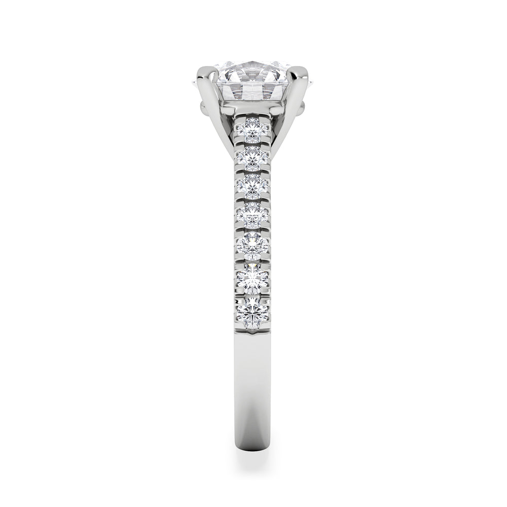 Natalia Lab Diamond Engagement Side Stone Ring 18KW Gold 2.50CT F/VS1