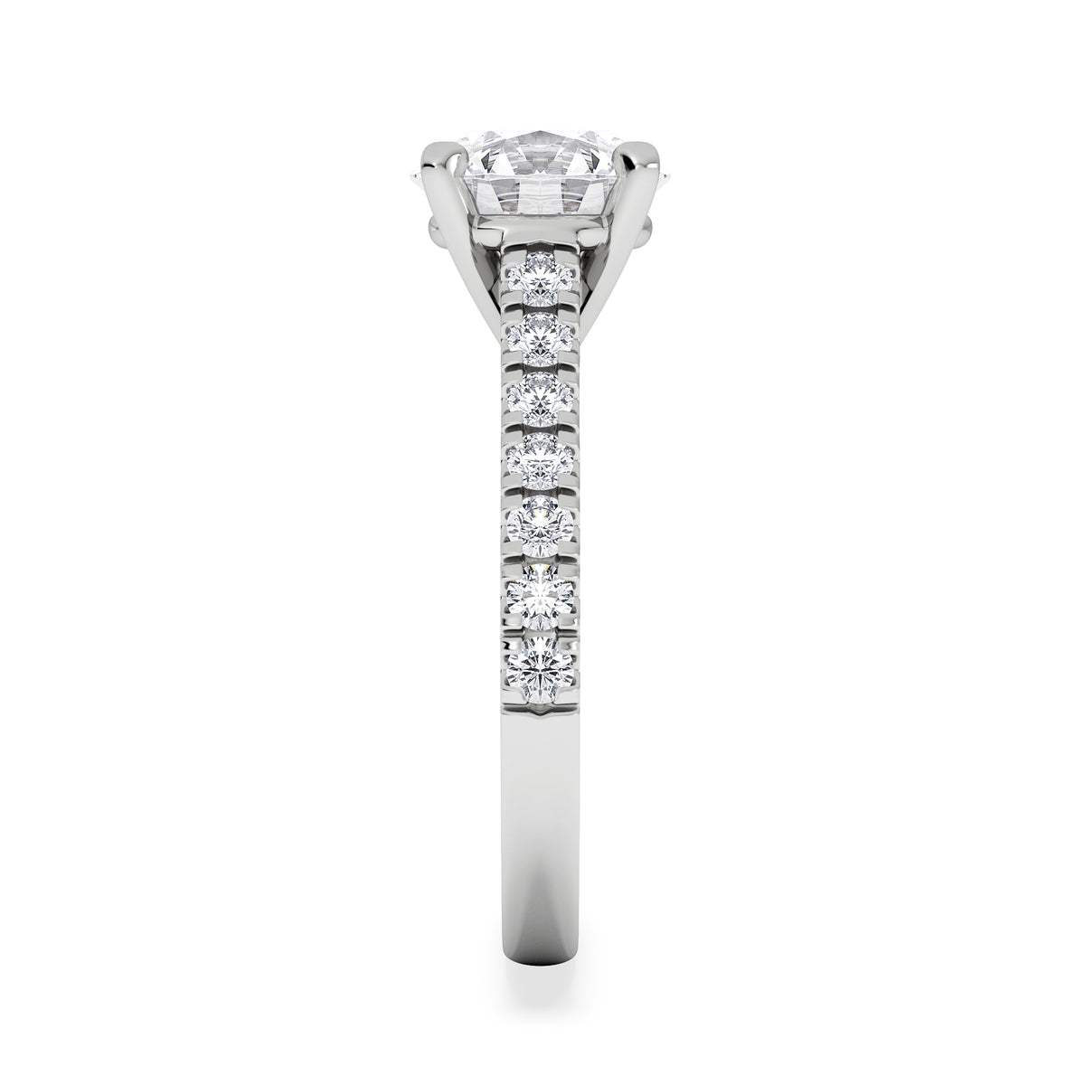 Natalia Lab Diamond Engagement Side Stone Ring 18KW Gold 2.50CT F/VS1