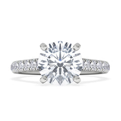 Natalia Lab Diamond Engagement Side Stone Ring Platinum 2.50CT F/VS1