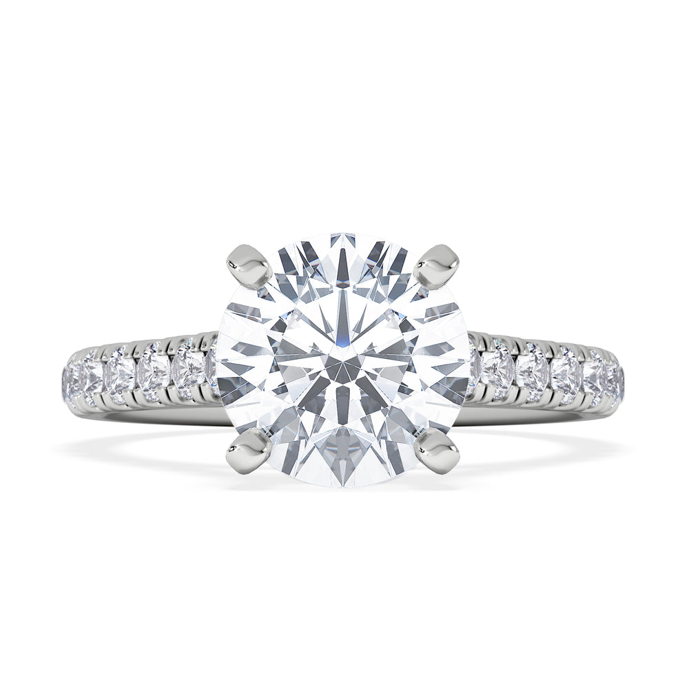 Natalia Lab Diamond Engagement Side Stone Ring 18KW Gold 2.50CT F/VS1