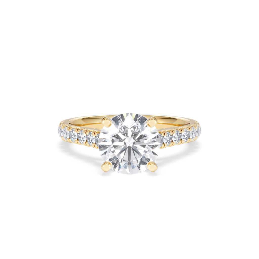 Natalia Lab Diamond Engagement Side Stone Ring 18K Gold 2.50CT F/VS1