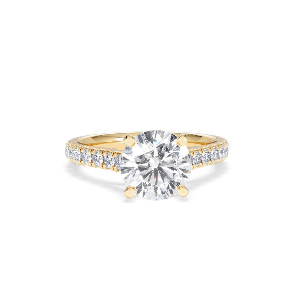 Natalia Lab Diamond Engagement Side Stone Ring 18K Gold 2.50CT F/VS1