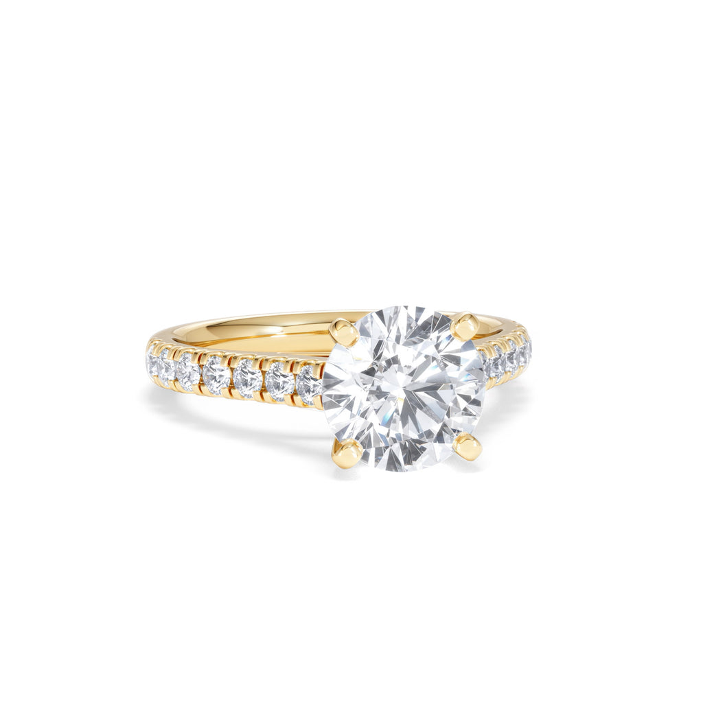 Natalia Lab Diamond Engagement Side Stone Ring 18K Gold 2.50CT F/VS1