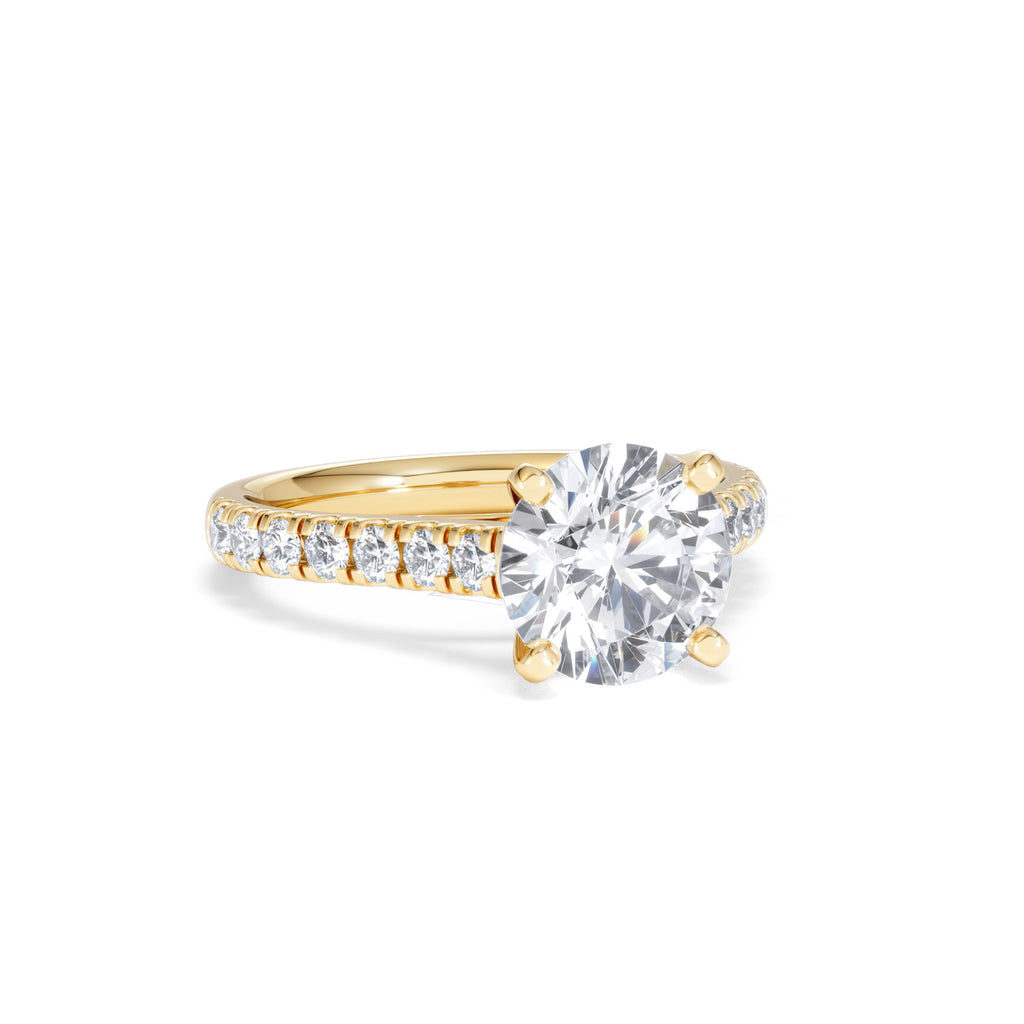 Natalia Lab Diamond Engagement Side Stone Ring 18K Gold 2.50CT F/VS1