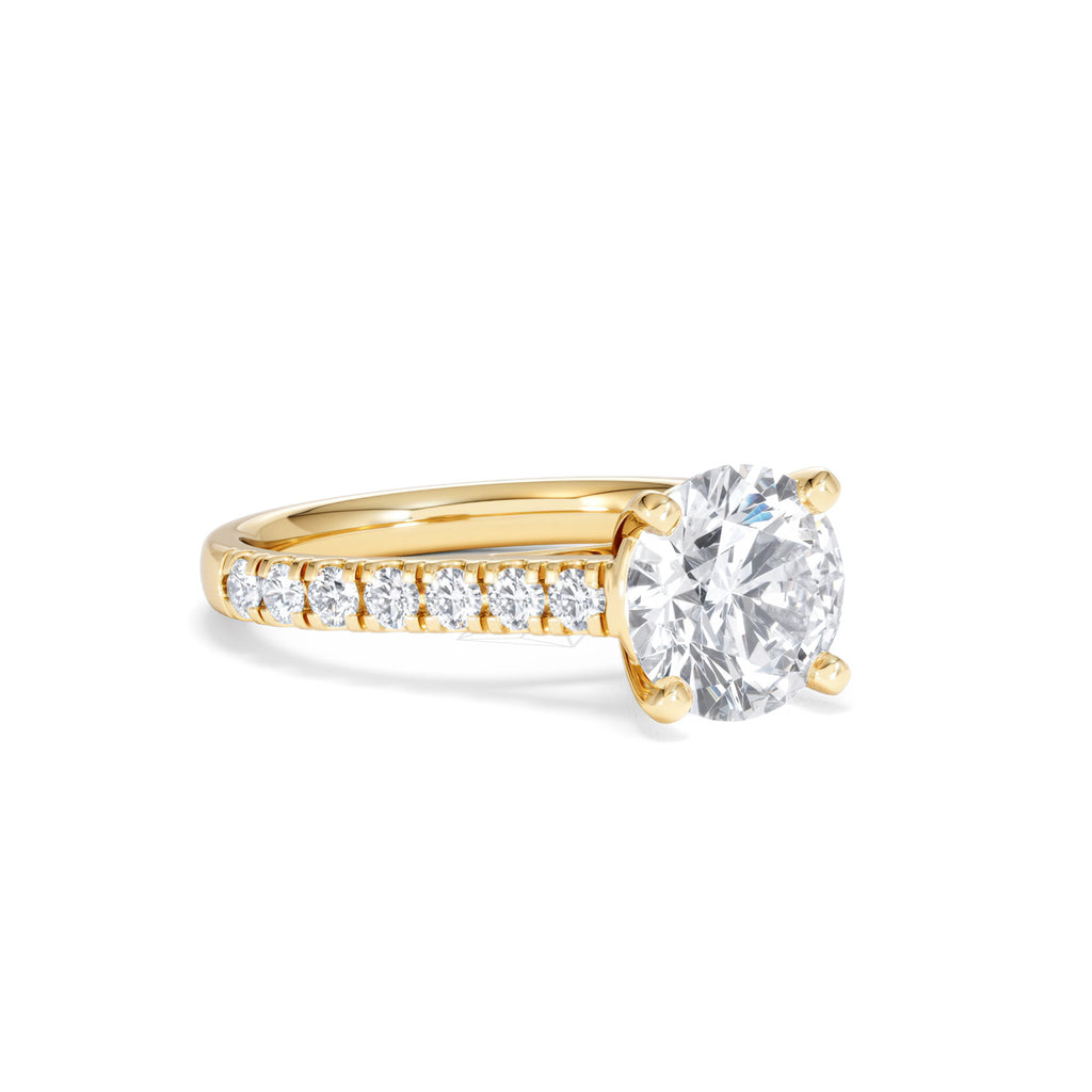 Natalia Lab Diamond Engagement Side Stone Ring 18K Gold 2.50CT F/VS1
