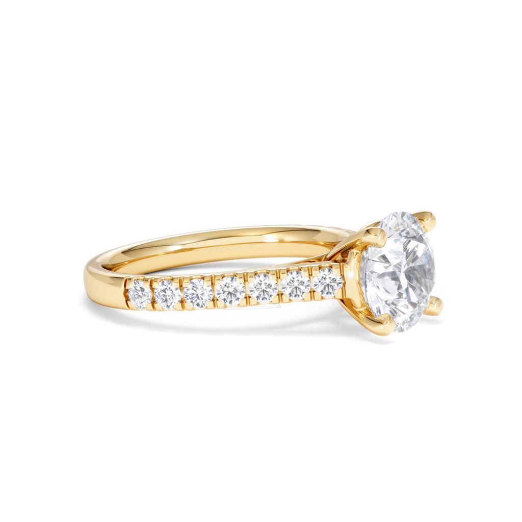 Natalia Lab Diamond Engagement Side Stone Ring 18K Gold 2.50CT F/VS1