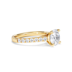Natalia Lab Diamond Engagement Side Stone Ring 18K Gold 2.50CT F/VS1
