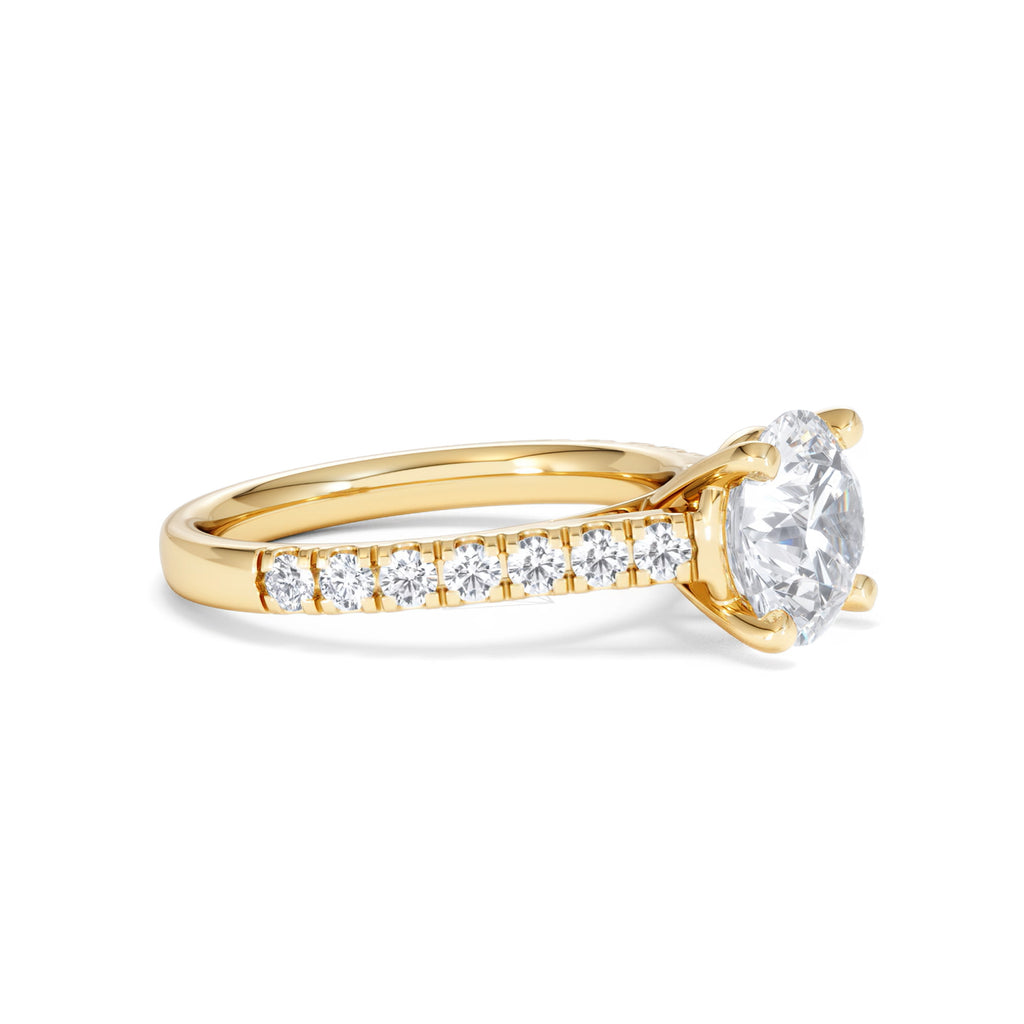 Natalia Lab Diamond Engagement Side Stone Ring 18K Gold 2.50CT F/VS1